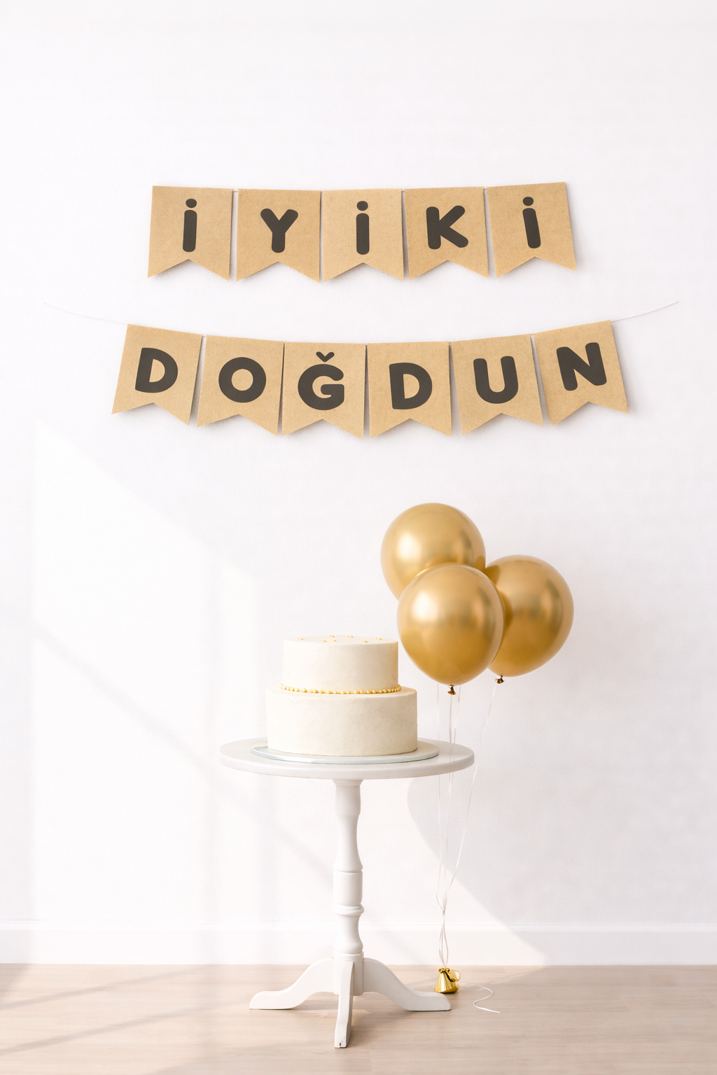 Kraft/Siyah İyi Ki Doğdun Karton Flama (#FL004)