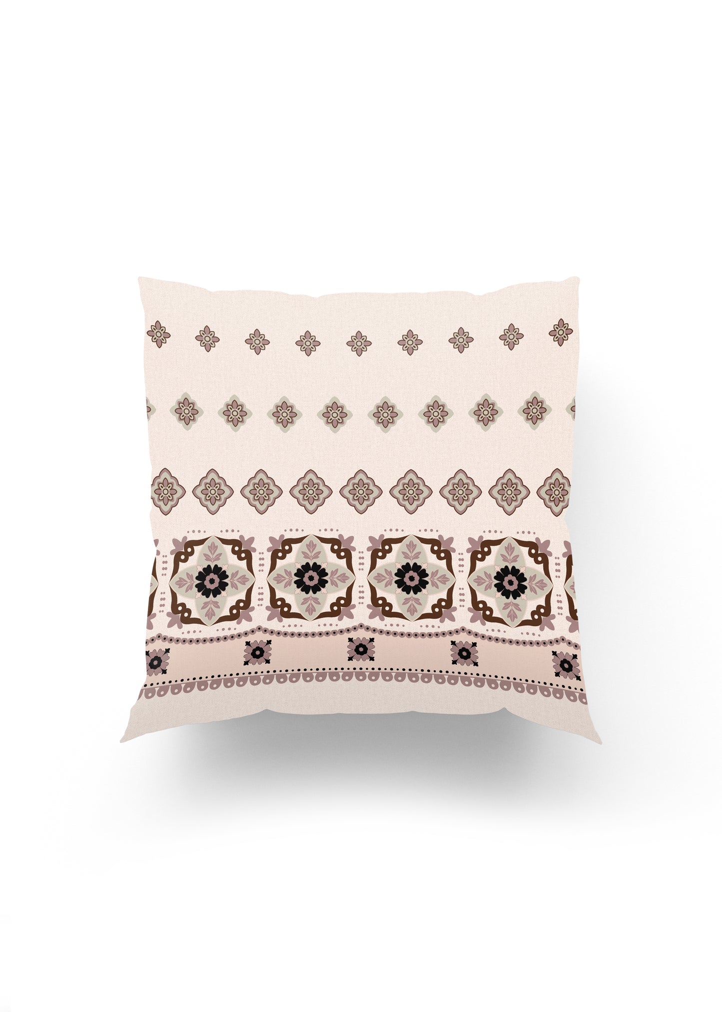 Boho Zarafet: Pastel Etnik Desenli Kırlent Kılıfı