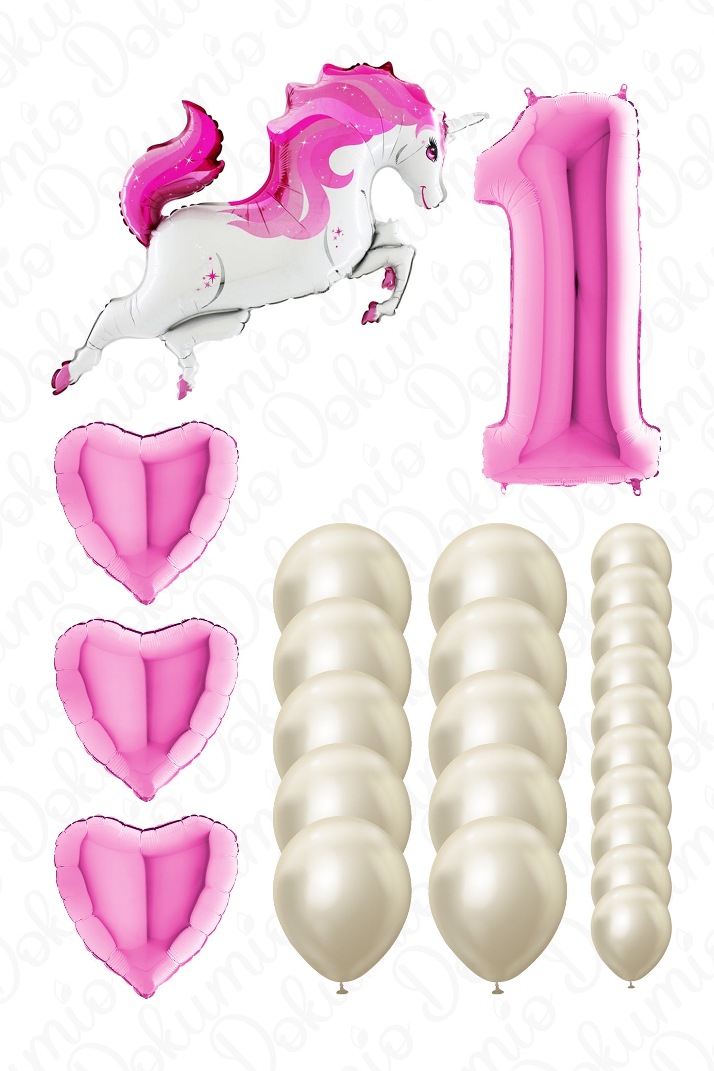 Fuşya Unicorn Temalı 25 Parça Balon Seti (#BAL006)