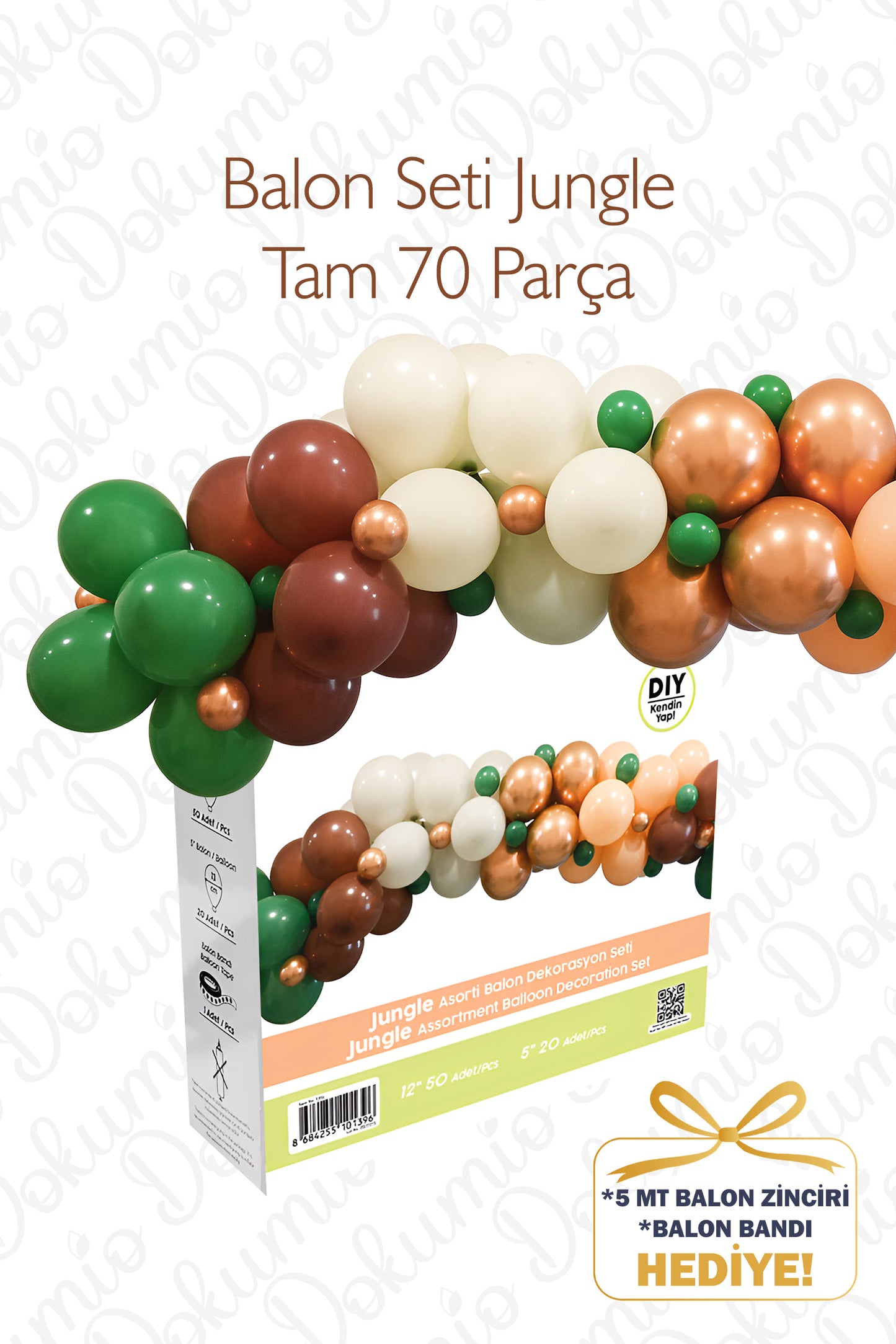 Jungle Temalı Balon Seti – 70 Parça | Balon Zinciri ve Balon Bandı Hediye 🎁 (BAL-23)