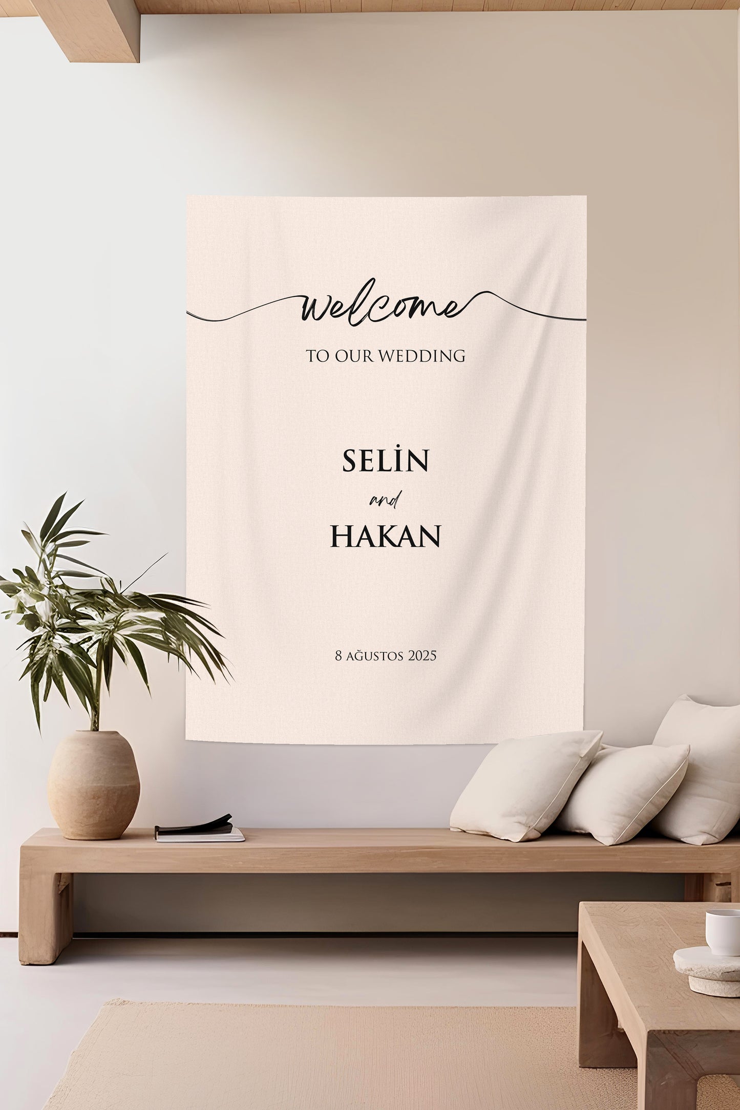 Düğün Törenine Özel Kişiselleştirilebilir Duvar Örtüsü (#30)