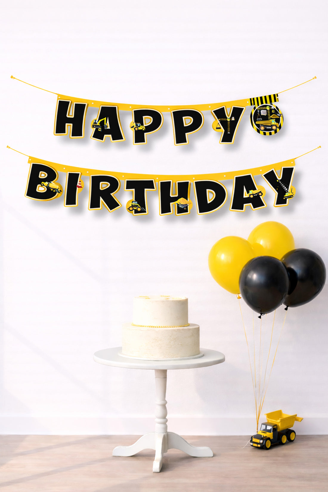 İnşaat Temalı Happy Birthday Karton Flama (#FL021)