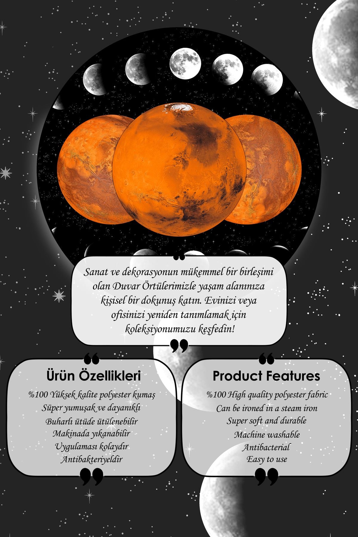 Mars'a Yolculuk " Ayın Evreleriyle Çevrili