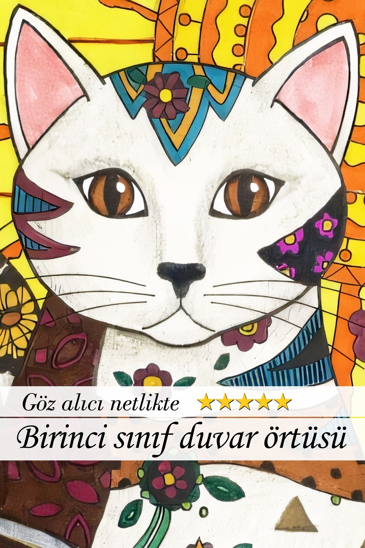 Doğanın Büyüsü: Etnik Desenler ve Kedi Portresi