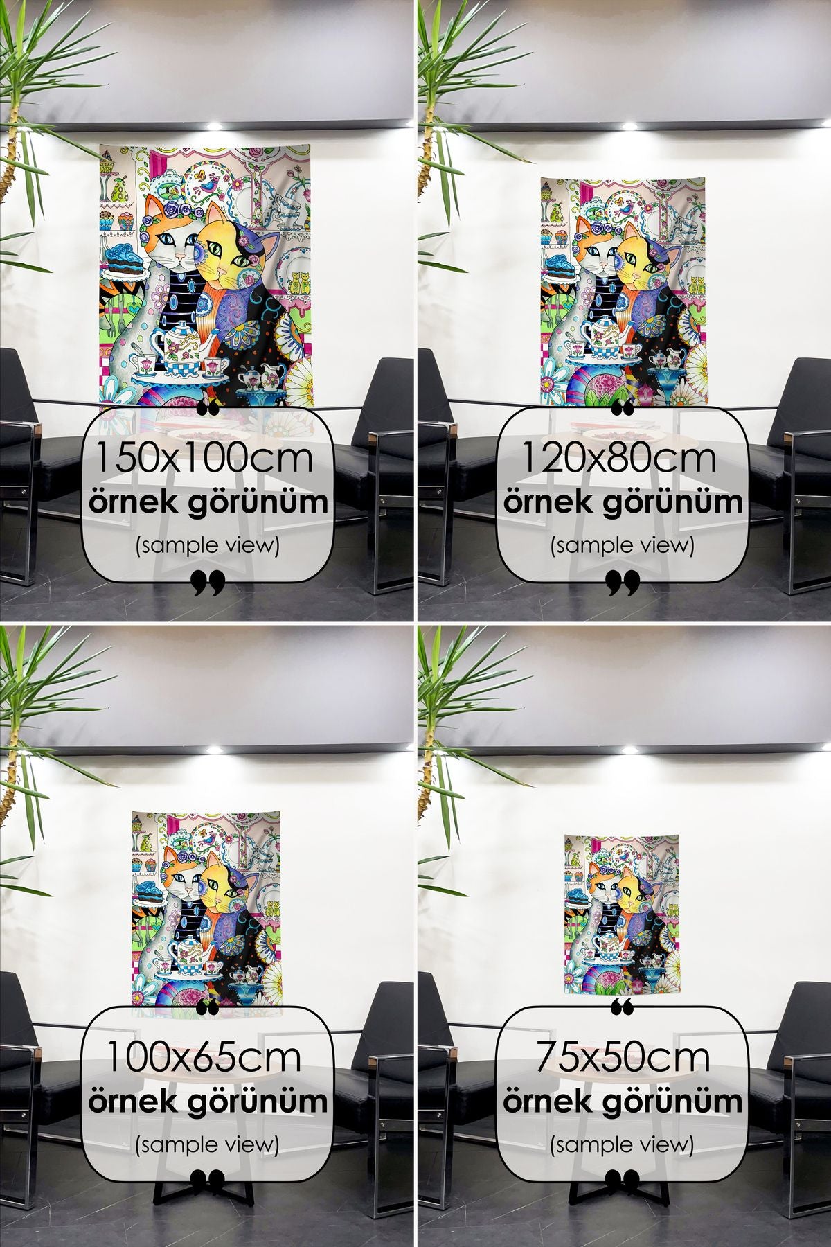 Sanatın Büyüsü, Etnik Desenler, Yağlı Boya Çiçekler ve Sevgi Dolu Kediler