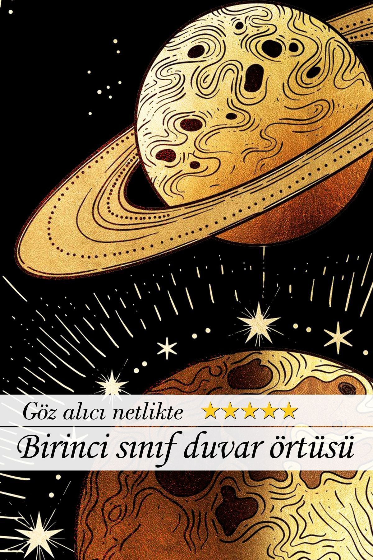 Uzayın Derinlikleri Saturn Ay ve Yıldızlar