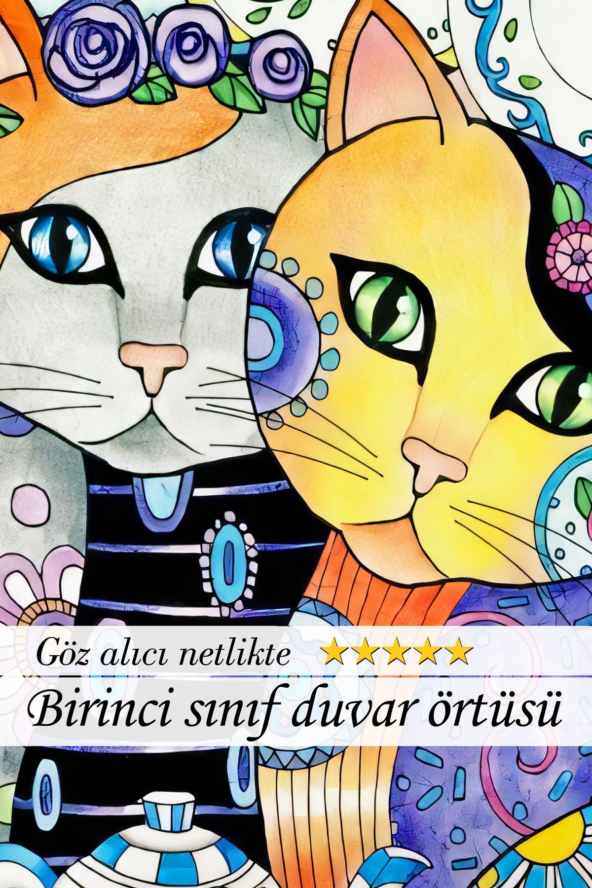 Sanatın Büyüsü, Etnik Desenler, Yağlı Boya Çiçekler ve Sevgi Dolu Kediler