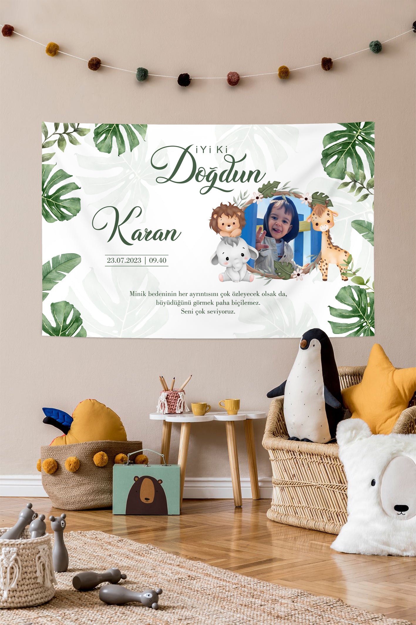 Kişiye Özel Fotoğraflı Doğum Günü Duvar Örtüsü (#83)