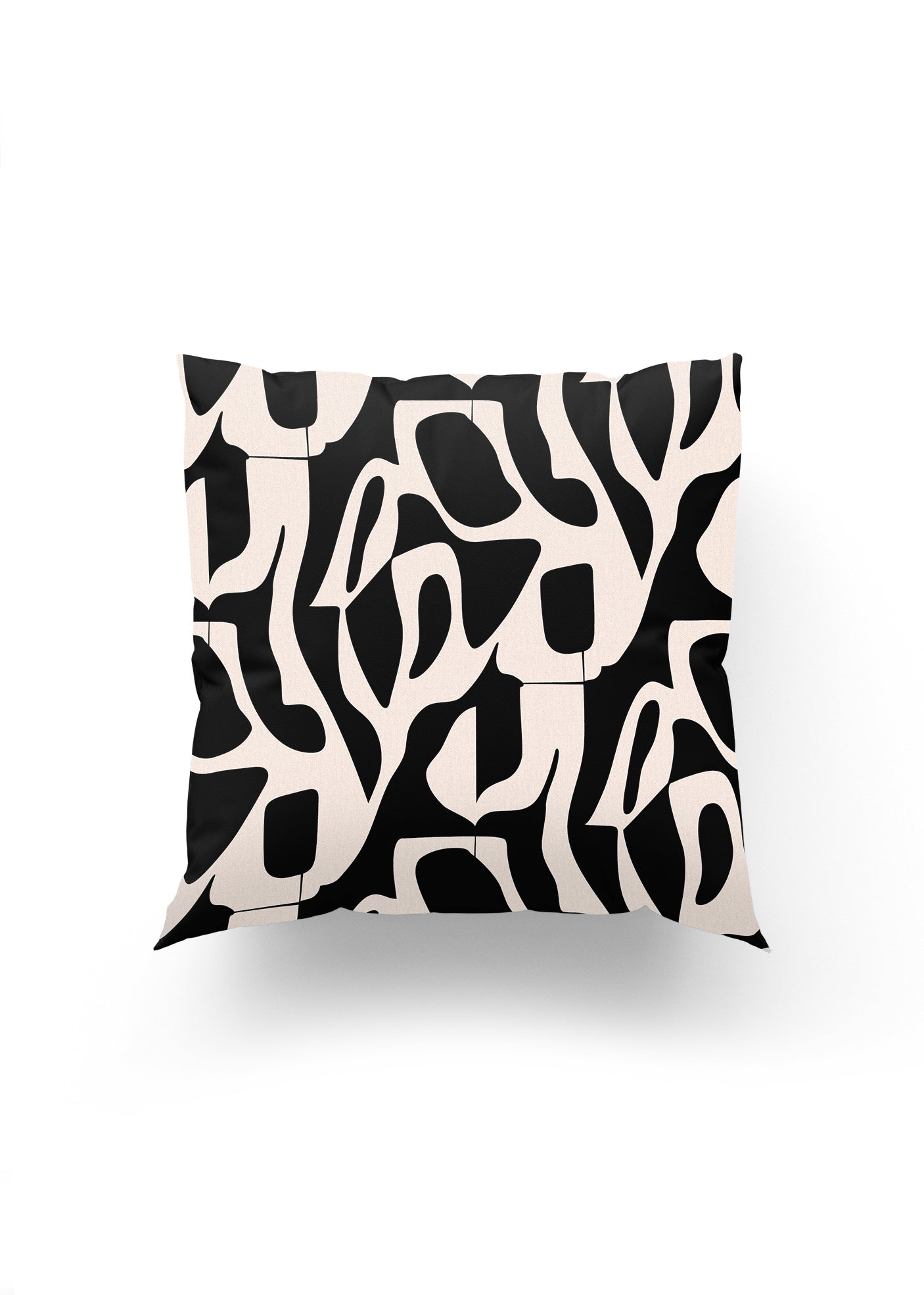 Soyut Sanatın Modern Yorumu – Çarpıcı Siyah-Beyaz Kırlent Kılıfı