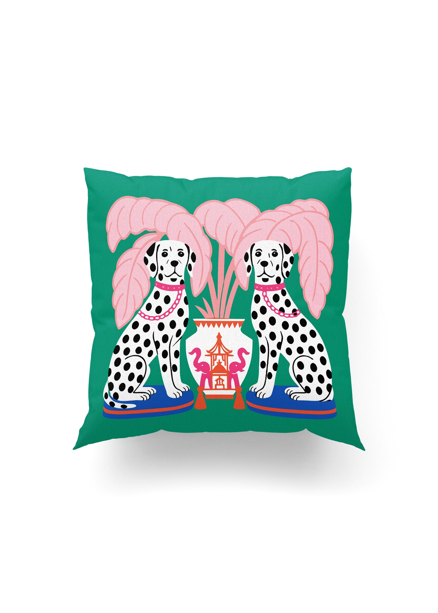 Chinoiserie Esintili Dalmaçyalı Kırlent Kılıfı – Evinize Sanat Katın!