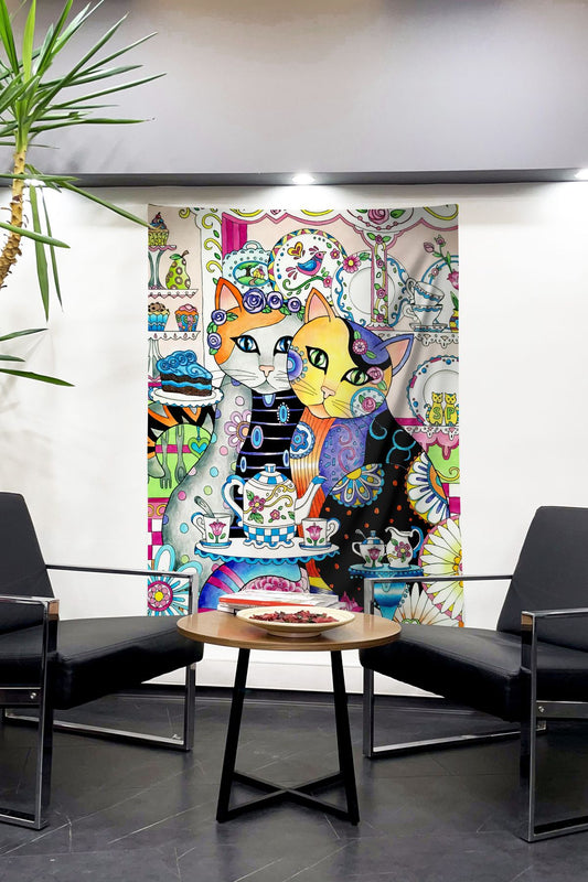 Sanatın Büyüsü, Etnik Desenler, Yağlı Boya Çiçekler ve Sevgi Dolu Kediler