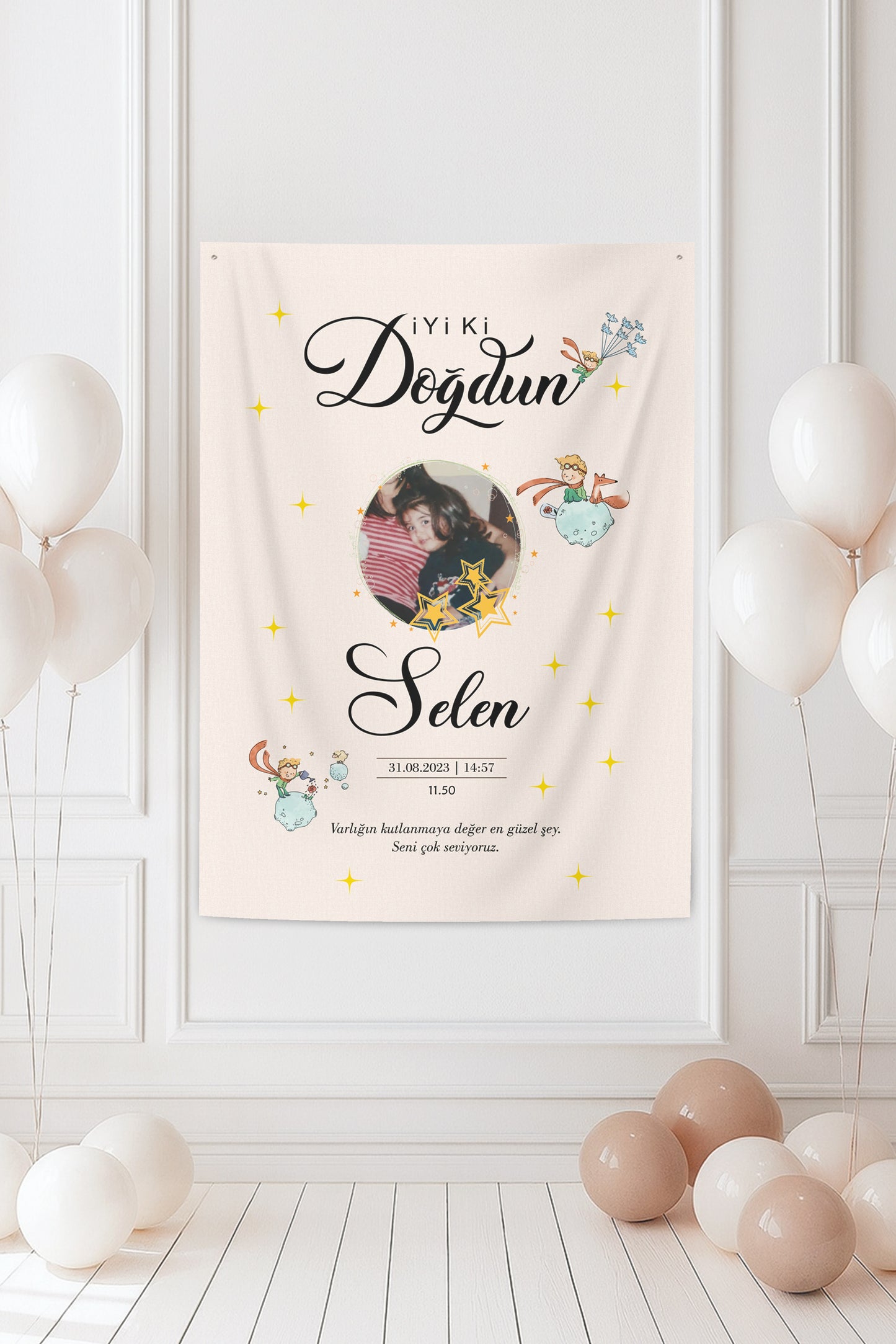 Kişiye Özel Fotoğraflı Doğum Günü Örtüsü (#237)