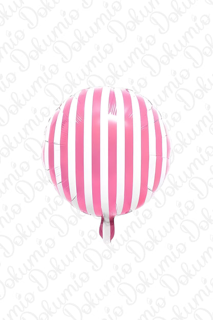 Yuvarlak Pembe Beyaz Folyo Balon (#BAL059)