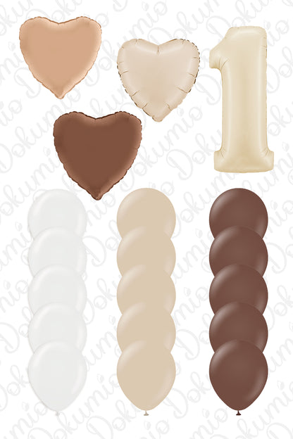 Retro Kalp Kuşağı 19 Parça Balon Seti (#BAL002)