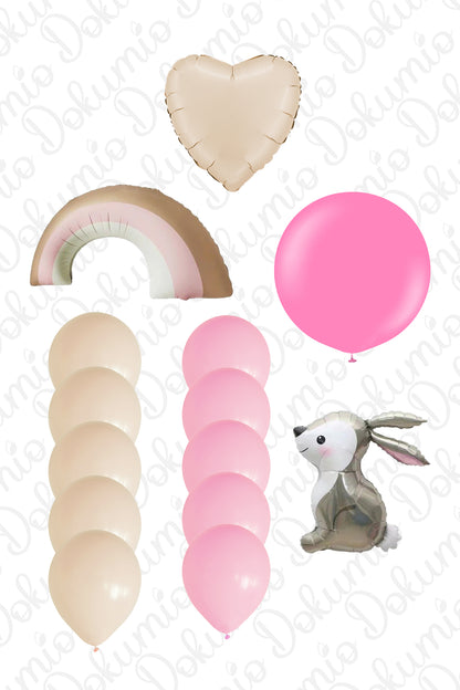 Süslü Tavşan 14 Parça Balon Seti (#BAL003)