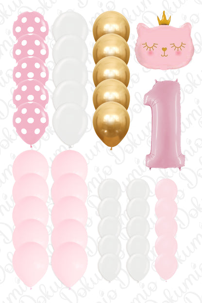 Sevimli Kedicik Puantiye 42 Parça Balon Seti (#BAL004)