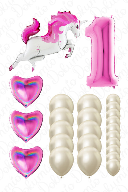 Fuşya Unicorn Temalı 25 Parça Balon Seti (#BAL006)