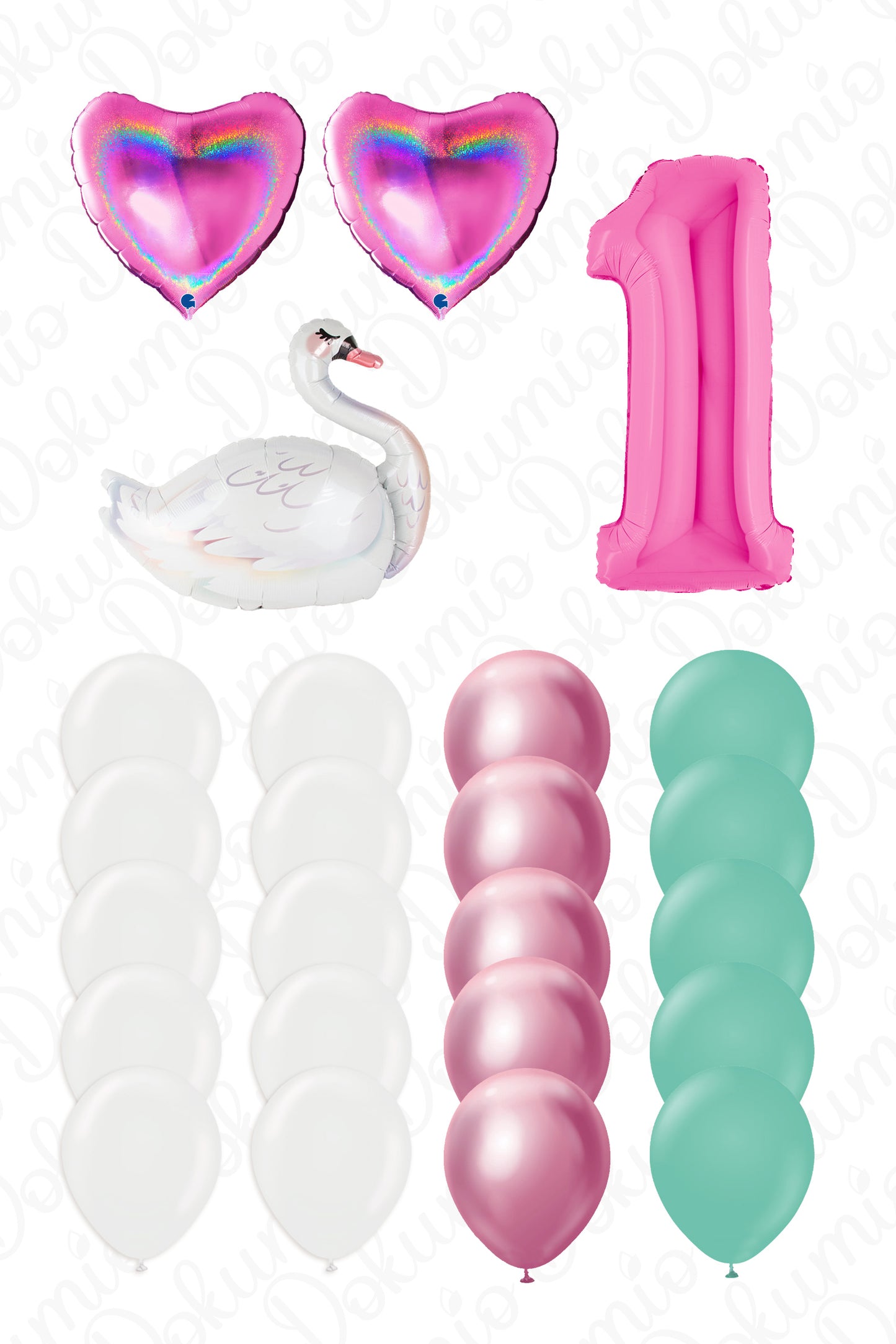 Kuğu Temalı Balon Demeti 24 Parça Balon Seti (#BAL009)