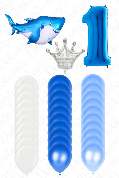 Köpek Balığı Kral Tacı Temalı 33 Parça Balon Seti (#BAL010)