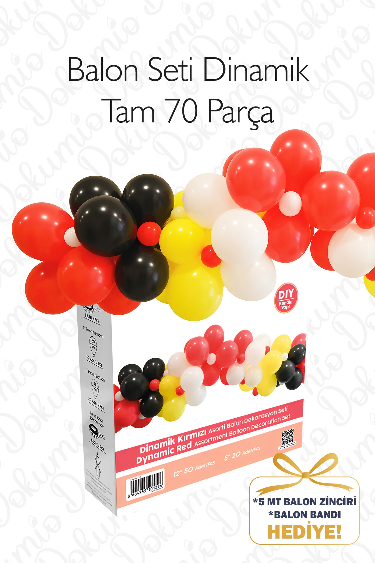Dinamik Renkler Temalı Balon Seti – 70 Parça | Balon Zinciri ve Balon Bandı Hediye 🎁 (BAL-13)