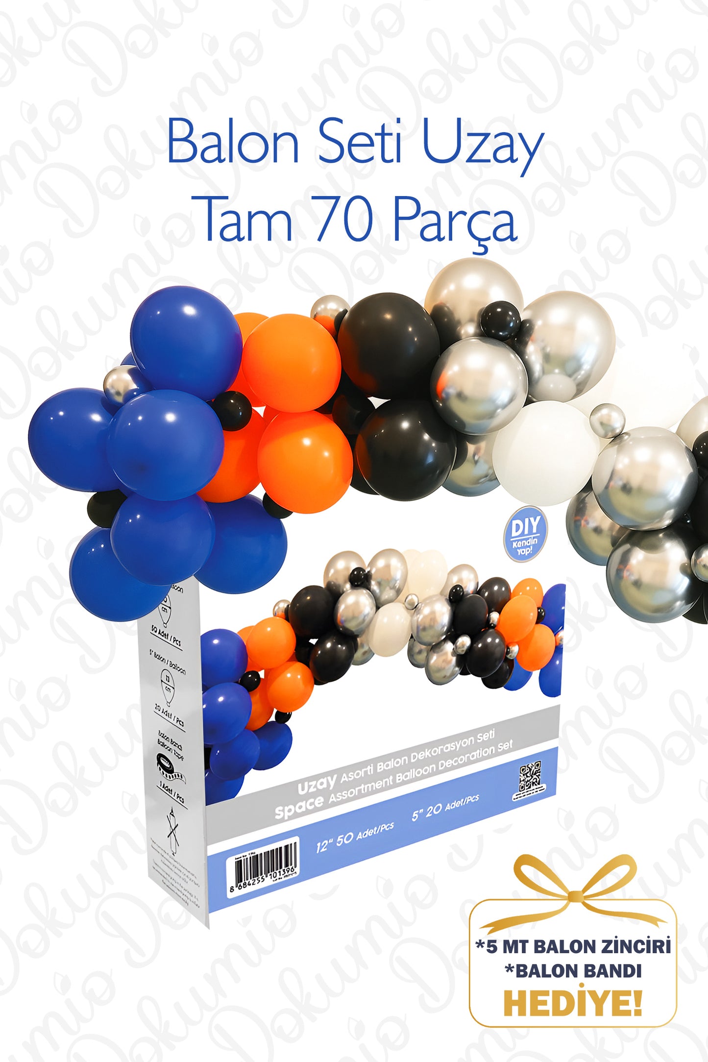 Uzay Temalı Balon Seti – 70 Parça | Balon Zinciri ve Balon Bandı Hediye 🎁 (BAL-19)