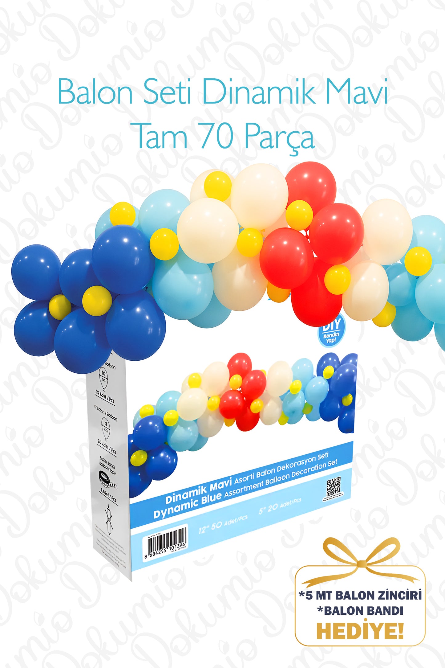 Dinamik Temalı Balon Seti – 70 Parça | Balon Zinciri ve Balon Bandı Hediye 🎁 (BAL-20)