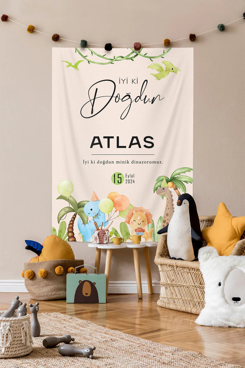 Kişiye Özel Fotoğraflı Doğum Günü Duvar Örtüsü (#71)