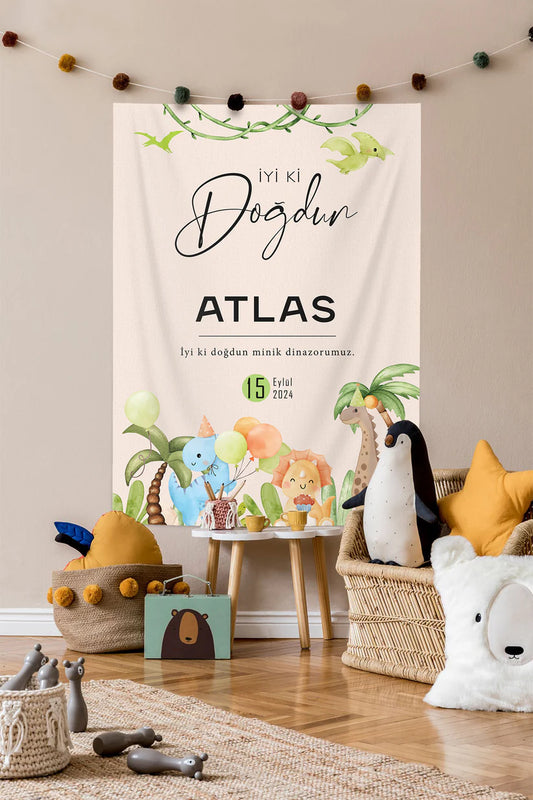 Kişiye Özel Fotoğraflı Doğum Günü Duvar Örtüsü (#71)