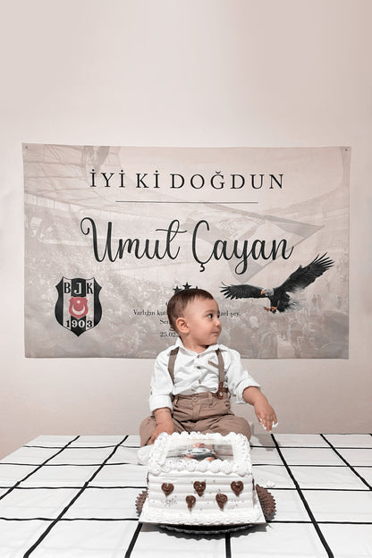 Kişiselleştirilebilir Doğum Günü Örtüsü Beşiktaş (#52)