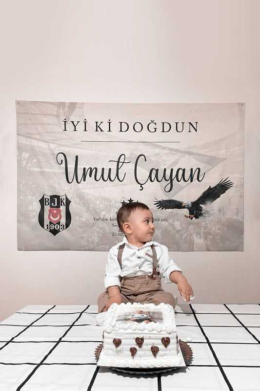Kişiselleştirilebilir Doğum Günü Örtüsü Beşiktaş (#52)
