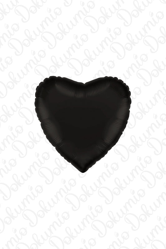 Siyah Kalp Folyo Balon ( 45cm ) 18"