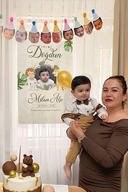 Kişiye Özel Fotoğraflı Doğum Günü Duvar Örtüsü (#22)