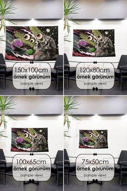 Kaosun ve Uzayın Sırları: Galaksi Arka Planlı Kurukafa