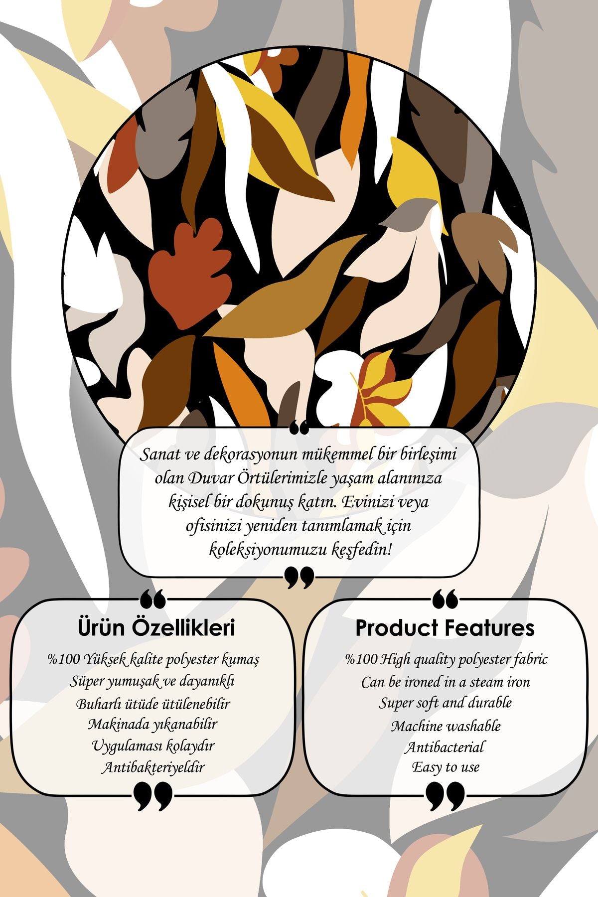 Vintage Yaprak Desenli