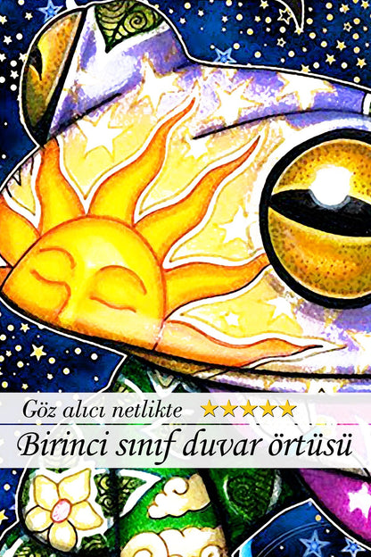 Renklerin Dansı: Psikedelik Rüya ve Sevimli Kurbağa