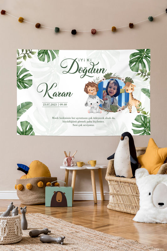 Kişiye Özel Fotoğraflı Doğum Günü Duvar Örtüsü (#83)