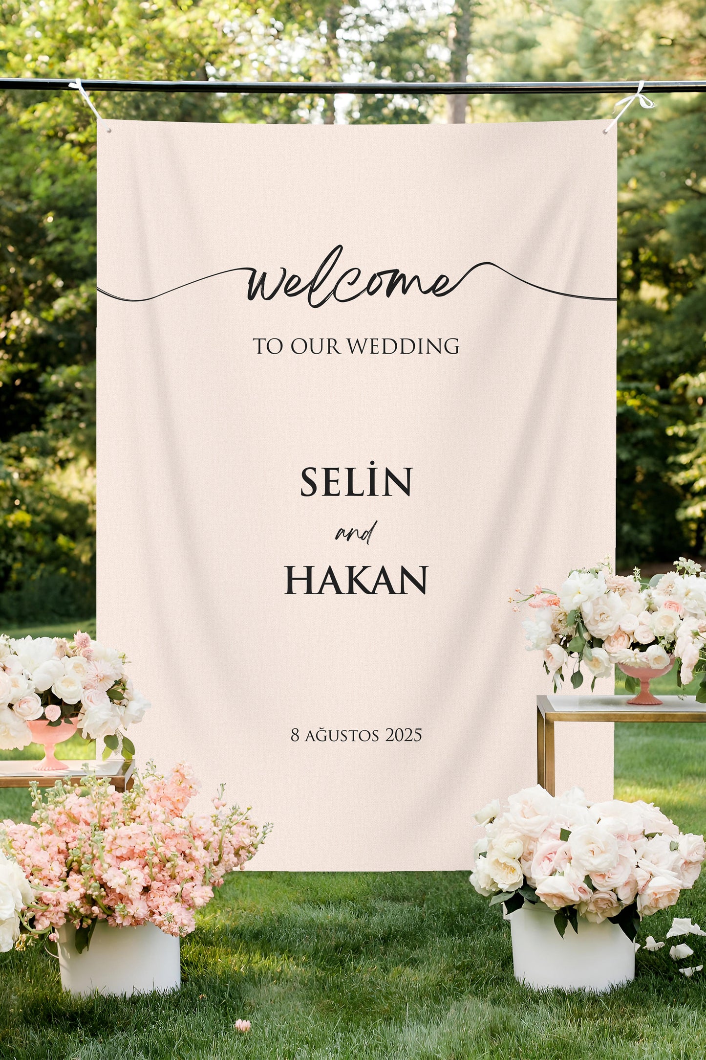 Düğün Törenine Özel Kişiselleştirilebilir Duvar Örtüsü (#30)