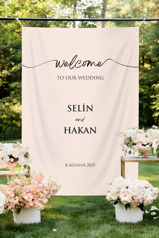 Düğün Törenine Özel Kişiselleştirilebilir Duvar Örtüsü (#30)