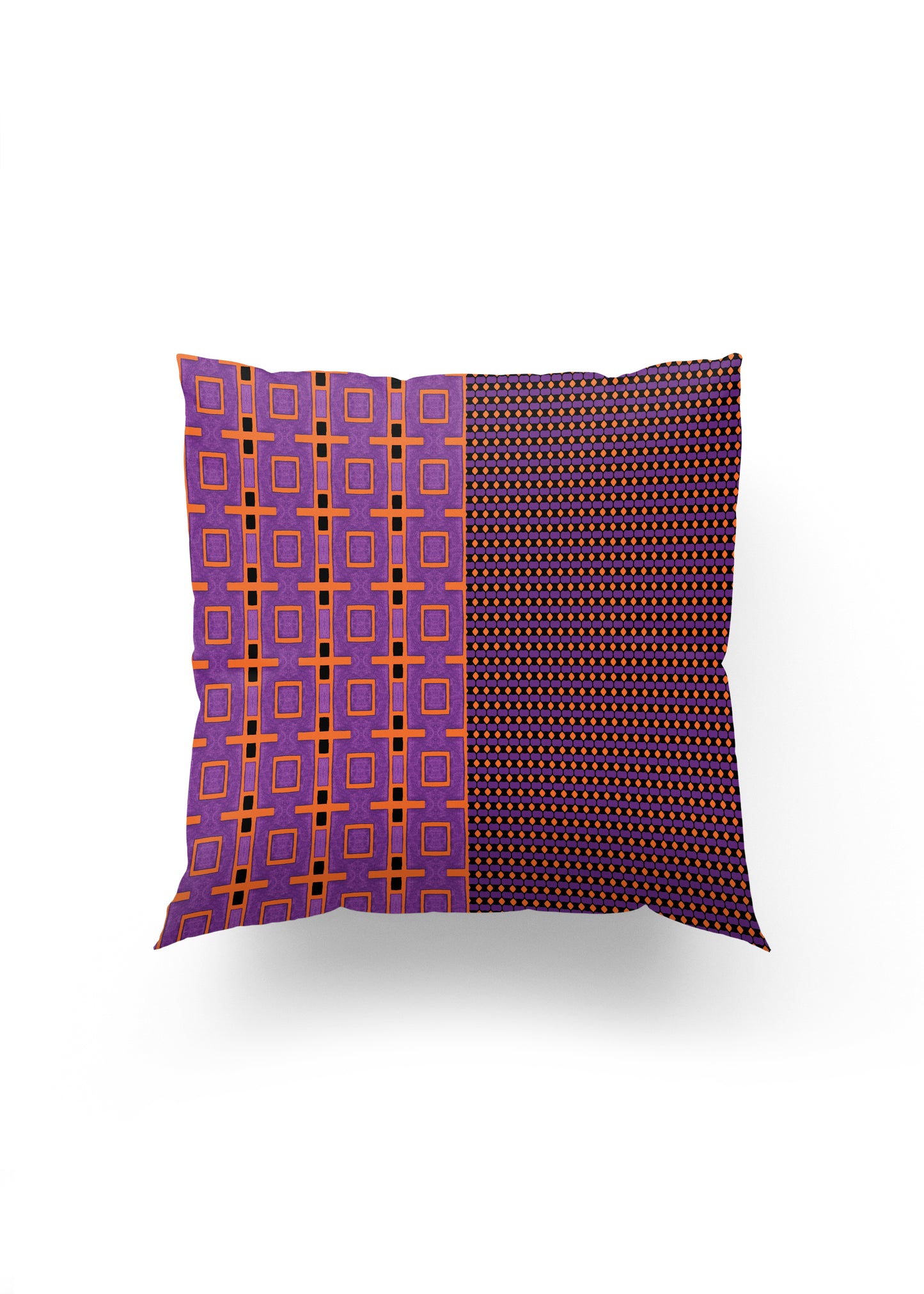 Violet & Orange Modern Geometrik Desenli Kırlent Kılıfı