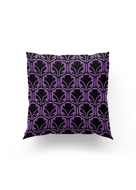 Gothic Glam: Mor & Siyah Art Deco Kırlent Kılıfı
