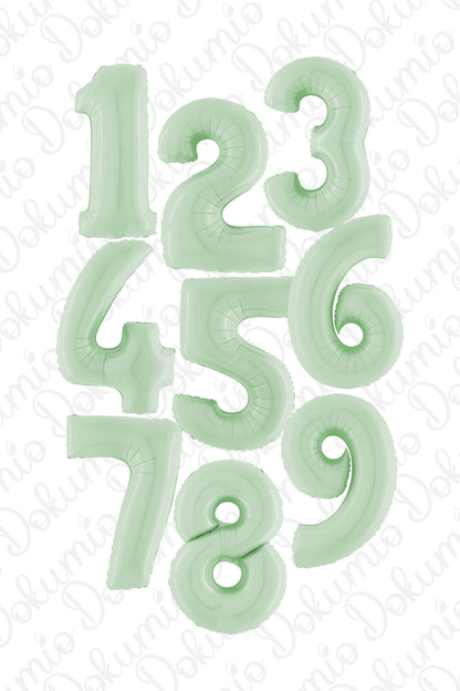 Yeşil Renk Rakam Folyo Balon ( 70cm)